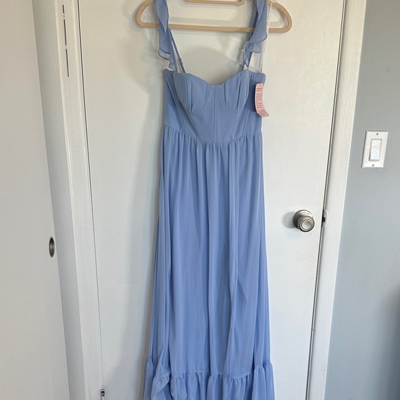 Alfred Sung Elegant Light Blue Maxi Dress NWT size 0 - Picture 4 of 9